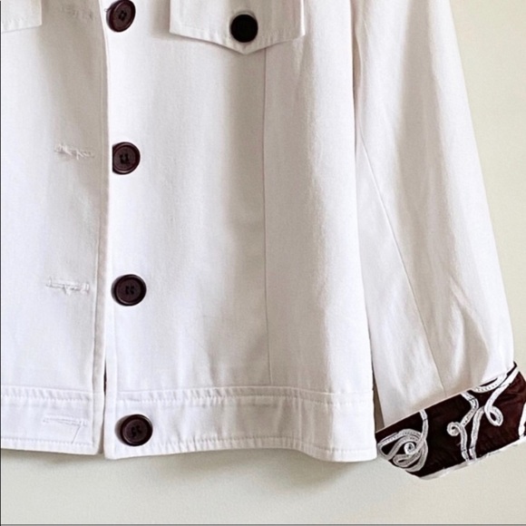Neiman Marcus Trucker White Jacket Size 4 - Picture 5 of 8